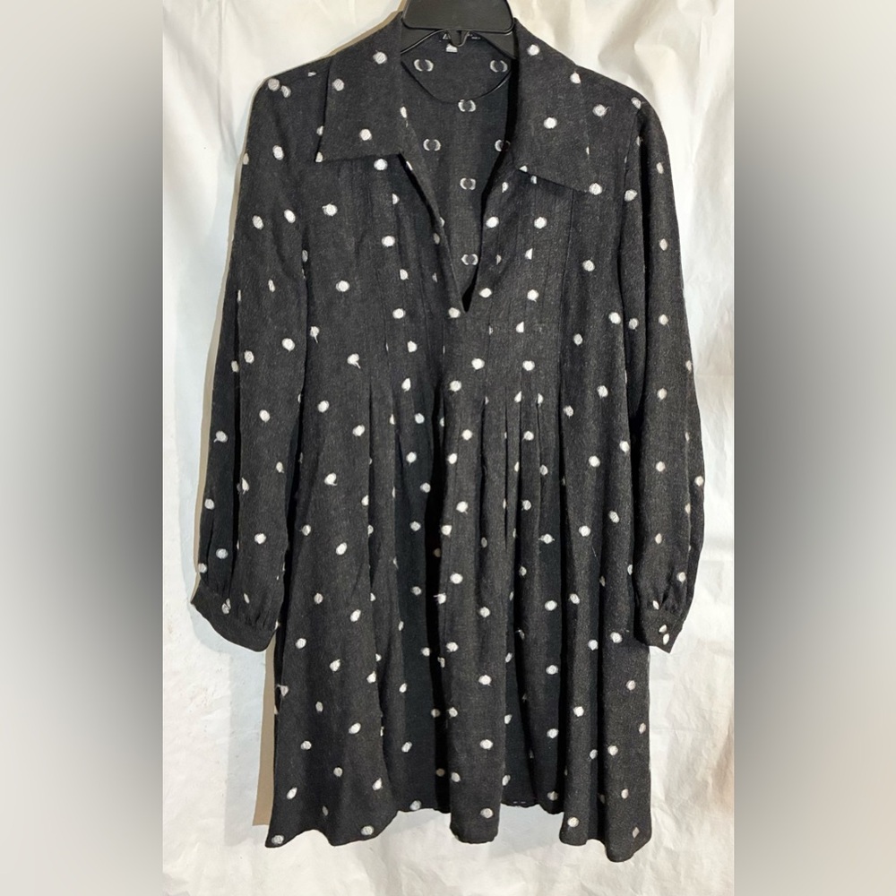 Zara Polka Dot Dress Sz S Fit Flare Swing oversized Chic Clubwear Party Trendy